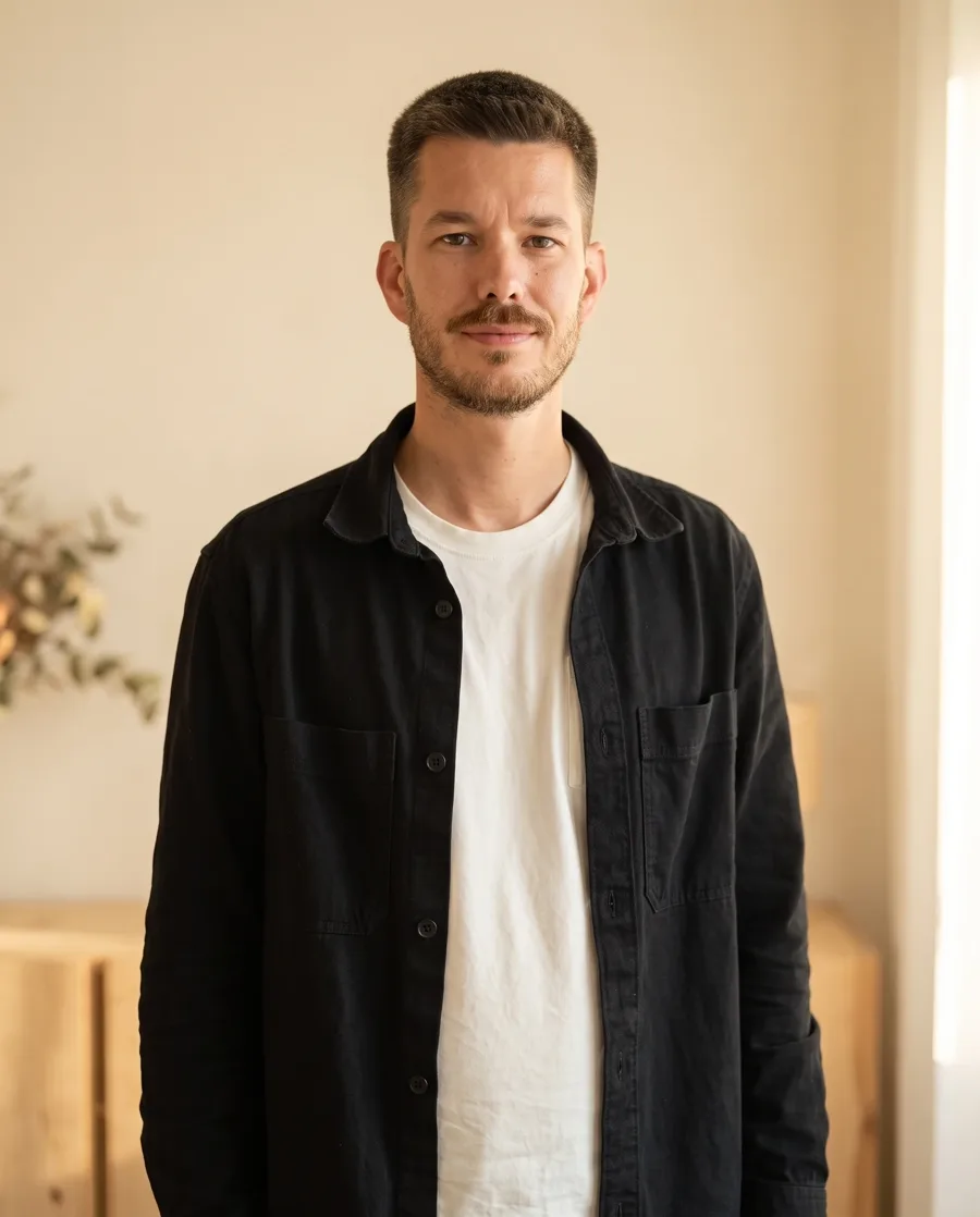 Balthazar Van de Velde in zijn studio in Antwerpen